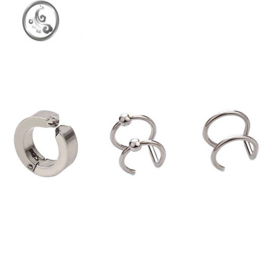 JiMi无耳洞耳夹韩版钛钢耳扣男耳骨夹女假耳环耳坠学生男士假耳钉耳饰