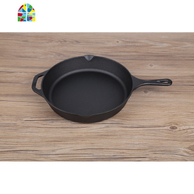 铸铁锅无涂层平底煎锅老式加厚宝宝煎蛋饺皮饼铛牛排烤肉 FENGHOU 直径16厘米铁把