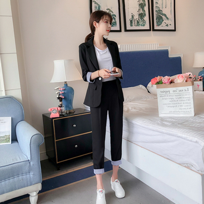 语娄2020春秋季新款西装职业套装女150cm小个子洋气155显高时髦两件套2021西装