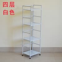 欧式卫生间置物架落地浴室置物架层架毛巾架铁艺四层置物架收纳架 三维工匠 白色(小号三层)长30宽25高75cm