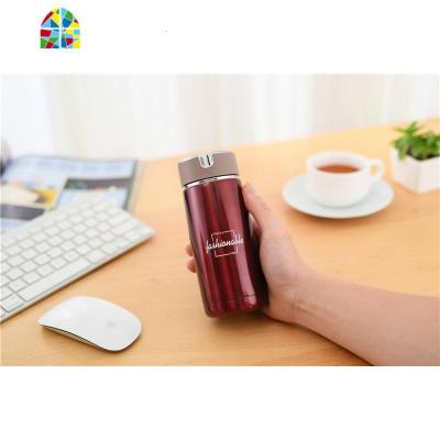 学生便携不锈钢真空保温杯小巧迷你泡茶随手杯男女防漏口袋水杯子 FENGHOU 酒红色310毫升