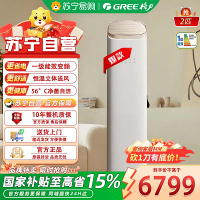 格力(GREE)KFR-50LW/(50518)FNhAb-B1 2匹王者 新一级能效 变频冷暖 高温自洁 立柜式空调柜