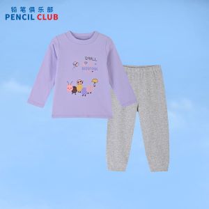 [1件3折]秋季新款女童家居服套装趣味卡通图休闲套软软糯糯儿童套装