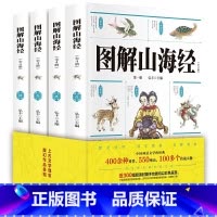 [全4册]图解山海经 [正版]图解山海经全套4册 彩绘版原版原文注释儿童版孩子读得懂山海经 小学生版四年级五六年级经典书