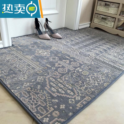 敬平上新进门地垫定制入户垫玄关毯地毯编织防滑多边形简约几何现代防滑垫