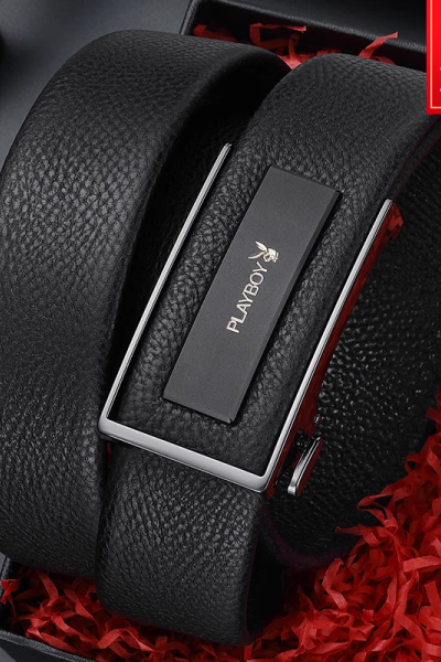 花花公子新款正品真皮男士皮带自动扣头层牛皮男腰带商务休闲裤带