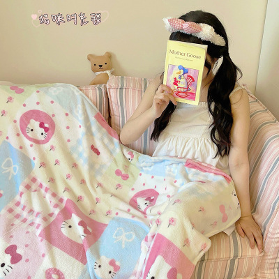ins少女牛奶绒毛毯夏季空调毯子 办公室午睡小被子珊瑚绒沙发盖毯