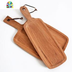 橡木制美食拍照道具 带把手砧板菜板餐盘 面包板寿司盘托盘 FENGHOU 宽款