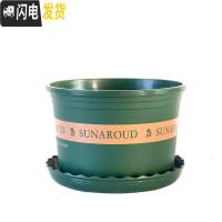 三维工匠塑料树脂矮胖加仑花盆加厚绿萝月季多肉特大号口径 矮款(绿色)2加仑[10个装]10送2 不含托盘花盆容器