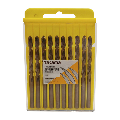 高松(takama )麻花钻头 不锈钢钻头 手电钻钻头 高速钢金属打孔钻头套装 8.0mm10支装 902080