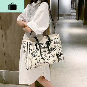 大容量时尚涂鸦包包女包2020新款网红百搭斜挎包高级感手提托特包NEW LAKE女士单肩包