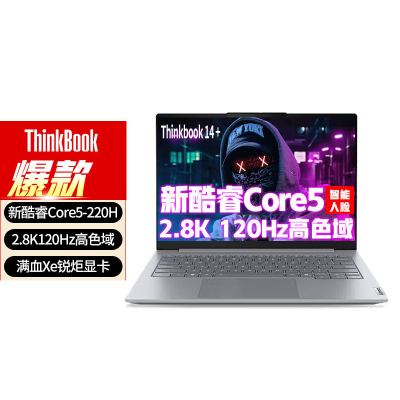 ThinkPad Thinkbook14+ 2025款 办公设计学生游戏本14英寸商务手提笔记本电脑 定制Core5-220H 32G内存 2T固态 2.8K超清