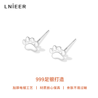 999纯银小猫爪耳钉女小众设计耳环纯银养耳洞免摘小巧耳骨耳饰品