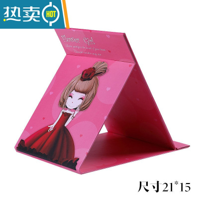 敬平学生宿舍台式化妆镜便携随身折叠梳妆小镜子可爱少女心桌面公主镜 粉色女孩便携式用镜