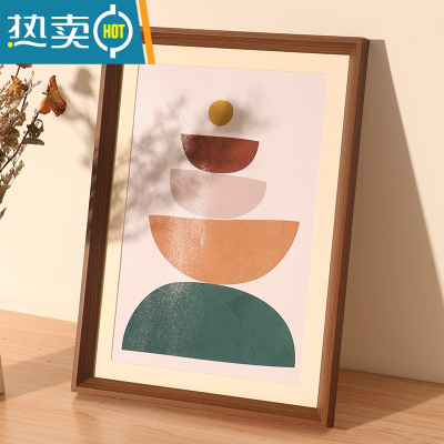 敬平画框装裱a4挂墙a3大相框裱画4K素描油画外框8K实木色定制任意尺寸 黑胡桃 20寸[内径40.4*50.6]挂墙