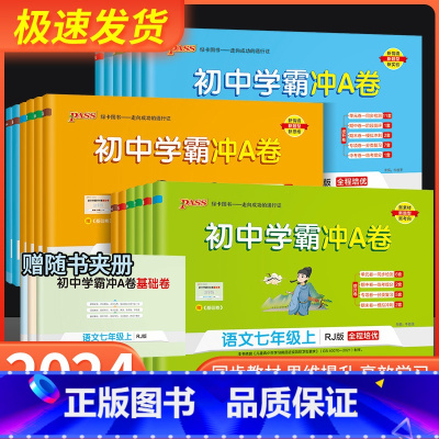 语文[人教版] 国一下 [正版]初中学霸冲a卷国一八年级九年级上册下册试卷测试卷全套语文数学英语物理化学人教版初一初二初