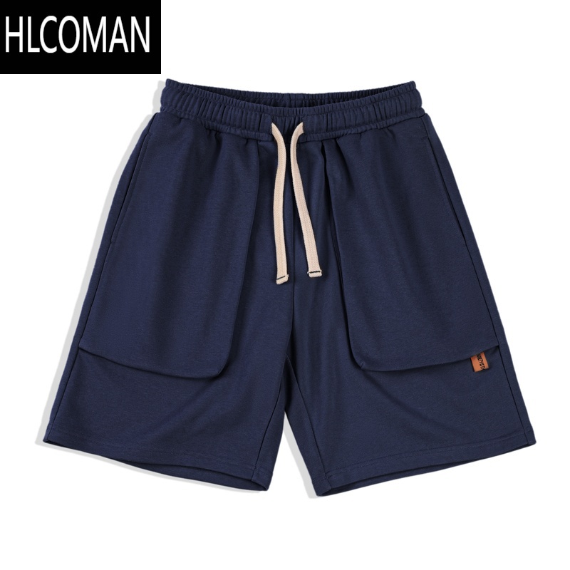 HLCOMAN工装 美式休闲针织短裤直筒宽松大口袋运动五分卫裤男夏