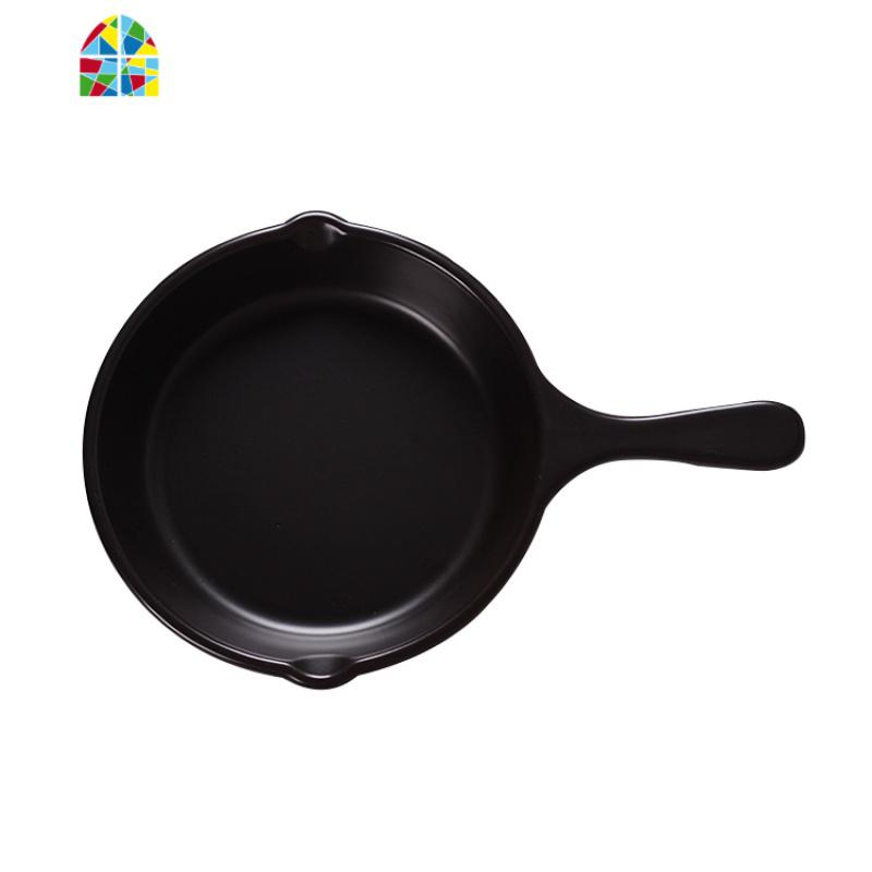 可高温法式无涂层双口煎锅明火陶瓷砂锅家用燃气煎蛋牛排平底炒锅 FENGHOU 韩式煎锅