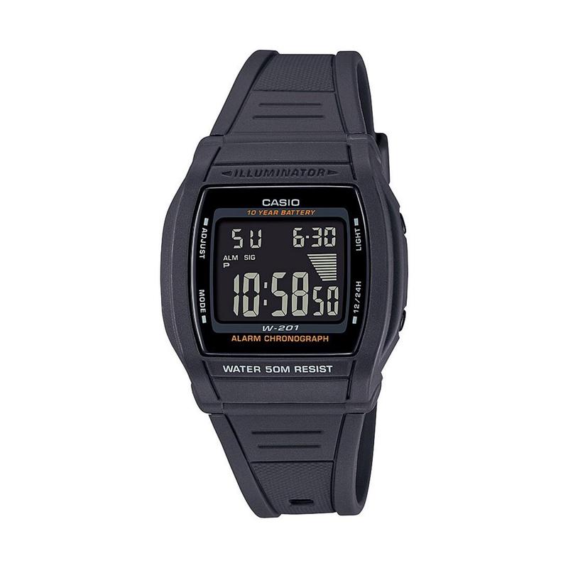 CASIO 卡西欧男士日韩腕表舒适百搭黑色数字显示石英机芯防水耐用