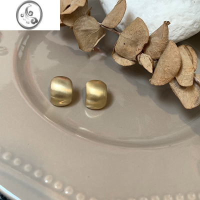 JiMi十里间[拉丝小球]气质干练简约银针耳环百搭INS风圈圈耳钉