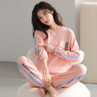 纯棉睡衣女款2025新款春秋款长袖休闲运动全棉家居服套装