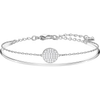 [清仓]原装进口SWAROVSKI Ginger施华洛世奇球拍水晶手链手镯二合一女士银色 女友七夕情人节礼物
