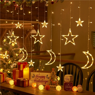 氛围串灯场景布置灯 星月款 拉开3.3m下挂0.8m 插电款 带尾插可7串链接