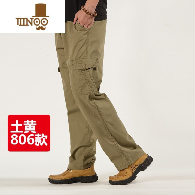 YANXU夏季中老年男士工装裤爸爸直筒宽松大码休闲裤子加肥加大运动裤