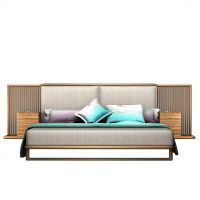 现代简约新中式实木床双人架子床1.8米 仿古禅意主卧民宿客栈家具