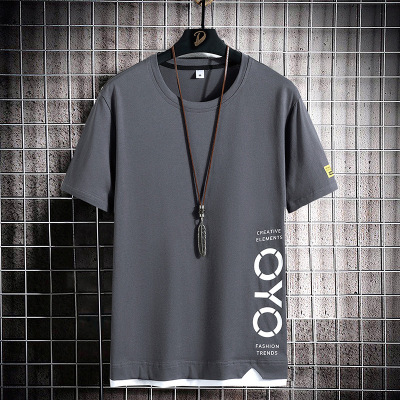 短袖T恤男夏季新款纯棉圆领上衣服印花潮流ins潮牌体恤衫