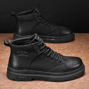 马丁靴秋冬新款高帮复古潮流男士工装靴增高厚底英伦机车男短靴