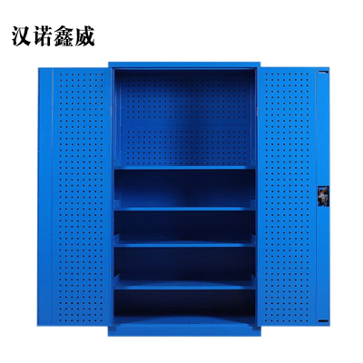 汉诺鑫威工具柜加厚铁皮储物柜工厂车间用带抽屉汽修多功能收纳柜通门带网柜蓝色