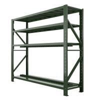 乙壬消防铁锹镐农具摆放架安保装备器材存放架绿色货架大盾牌架重型-主架