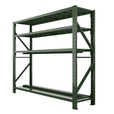 乙壬消防铁锹镐农具摆放架安保装备器材存放架绿色货架大盾牌架重型-主架