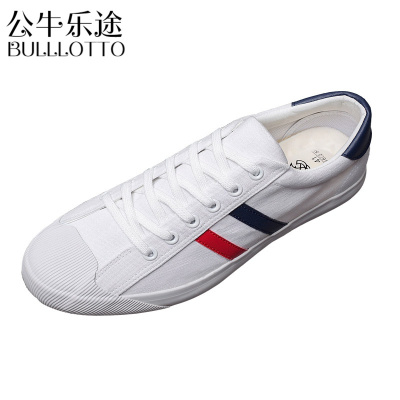 公牛乐途帆布鞋男小白鞋夏季2021新款男鞋透气潮鞋休闲鞋百搭板鞋潮流春季