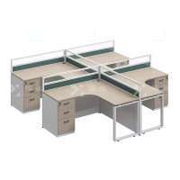 臻远ZYGW-145屏风工作卡位职员桌办公桌 T型四人位