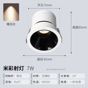 雷士照明嵌入式筒灯铝材天花灯牛眼灯客厅吊顶灯过道家用防眩射灯66