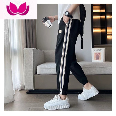 七斓新款美式条纹休闲裤子男潮牌痞帅炸街宽松坠感hiphop运动裤