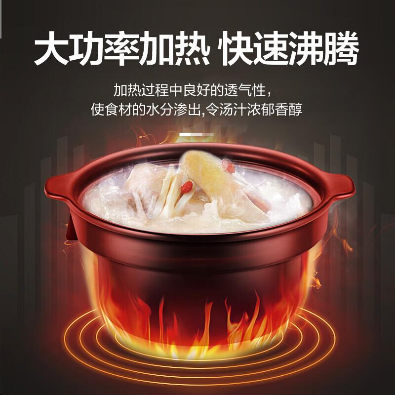 苏泊尔(SUPOR) 电炖锅TG40YC5 煲汤锅炖汤锅 煮粥锅 精控快速炽陶电炖锅 4L大容量
