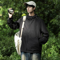 夏季新款男韩版薄款冰丝连帽纯色UPF50+防晒衣情侣网红同款皮肤衣