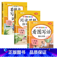 看图写话+阅读理解+看拼音写词语(3本) 一年级下 [正版]一年级下册看图写话语文阅读理解人教版看图写话思维训练小学生1
