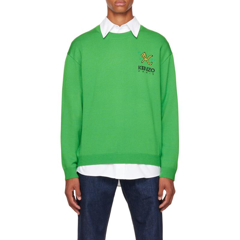 高田贤三(Kenzo)运动针织羊毛套头衫男圆领长袖休闲百搭保暖外套