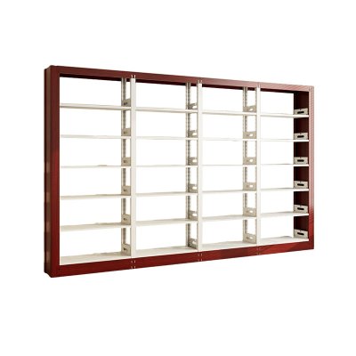 臻远ZY4072629 钢制书架红色资料架 单面6层一列四组 3700*300*2000mm