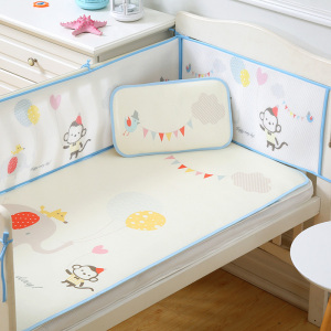 枕工坊婴儿冰丝凉席透气吸汗幼儿园儿童午睡可洗宝宝婴儿推车凉席夏