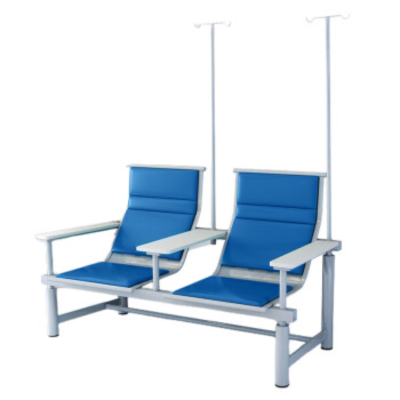 戴劲 输液椅医院诊所点滴吊针排椅大厅加固加厚候诊椅双人白板扶手蓝