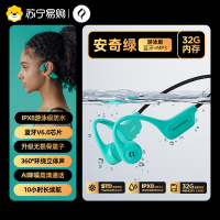 奢音X5真骨传导蓝牙耳机运动跑步骑行游泳防水专用不入耳挂脖式游泳版·安奇绿[32G大内存]