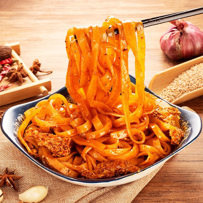 陕西特产凉皮305gX5包宝鸡岐山擀面皮麻酱红油米皮西安特产三种口味混搭