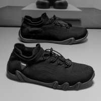 男鞋20265夏季网面飞织一脚蹬运动鞋无鞋带豆豆休闲大码针织袜子鞋