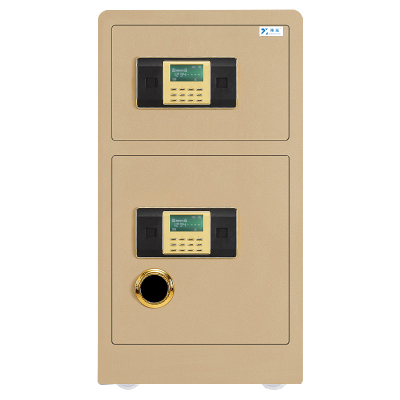臻远全钢实心防盗保险柜 高80cm双门双层密码款土豪金色