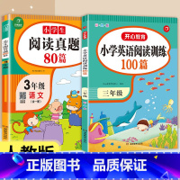 [三年级通用]英语阅读训练100篇+语文阅读真题80篇 小学通用 [正版]开心教育小学英语阅读理解强化训练100篇三年级